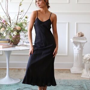 Mille | Roma Slip Dress in Black Organic Cotton